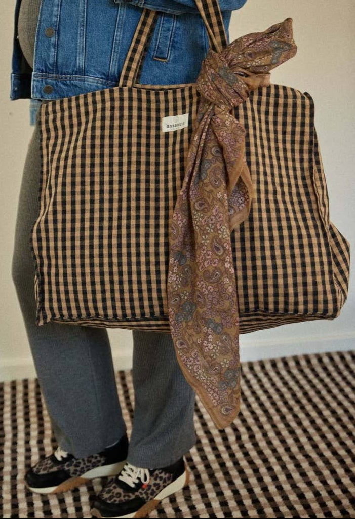 Gingham Cotton Weekend Bag