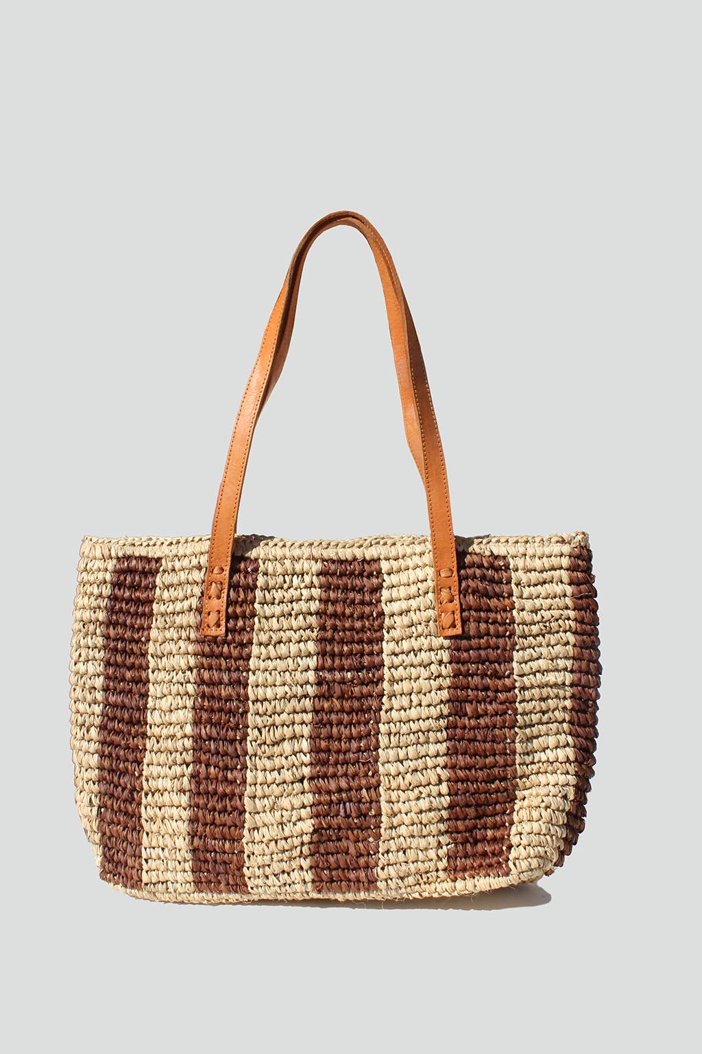 Stripe Raffia Tote
