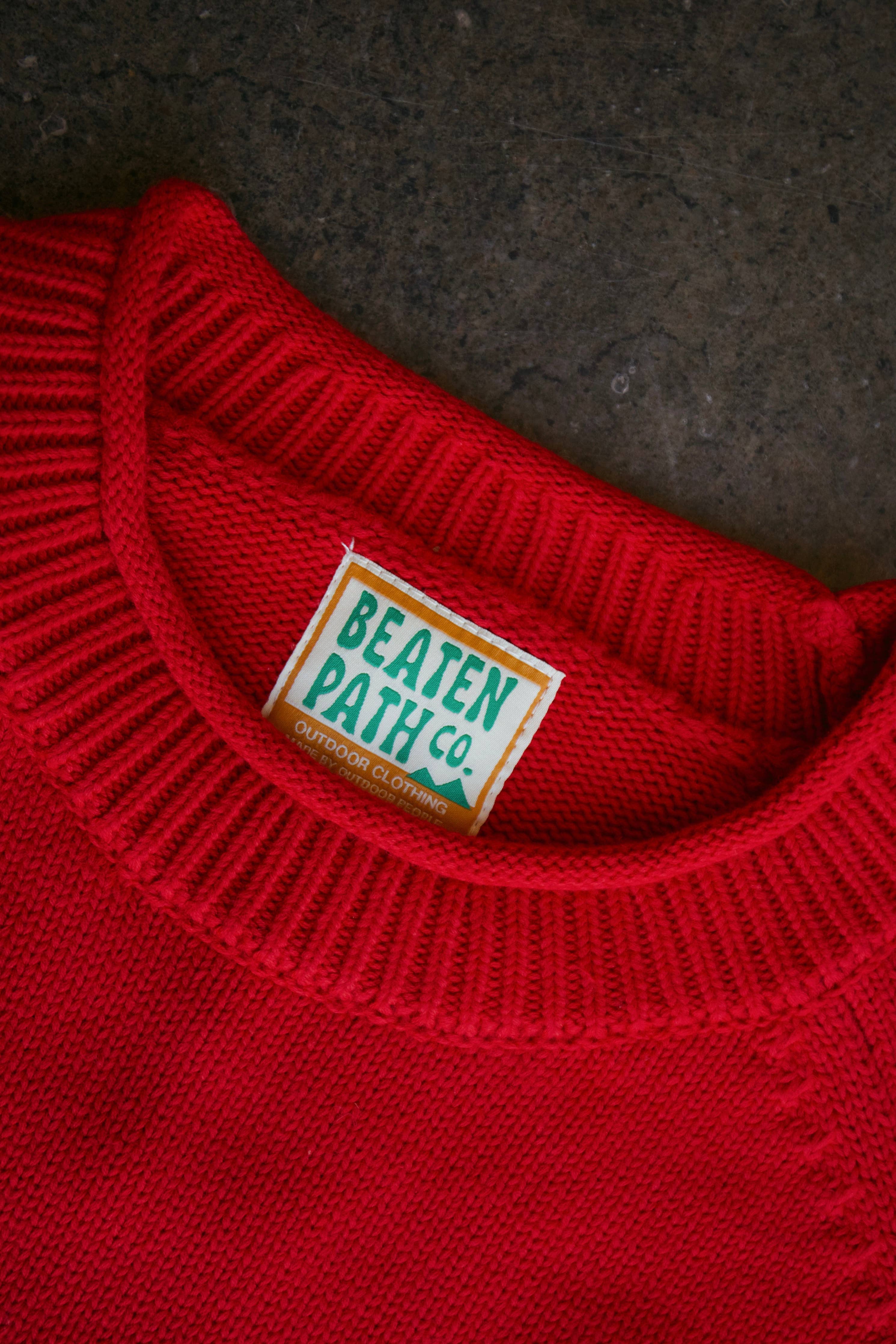 Red Cotton Fish Rollneck Sweater