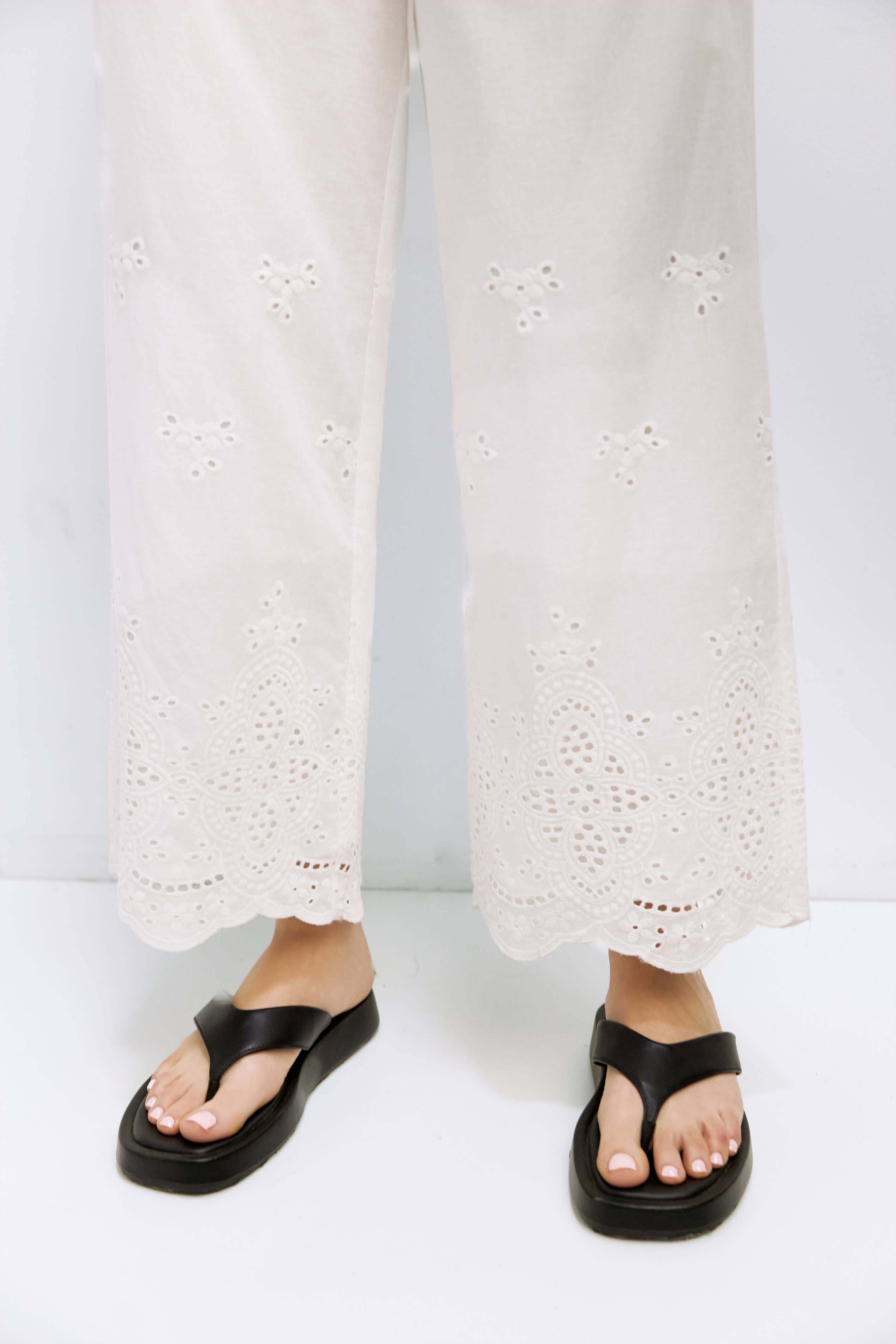 The Mariska Pants | Embossed Scallop Edge Pants