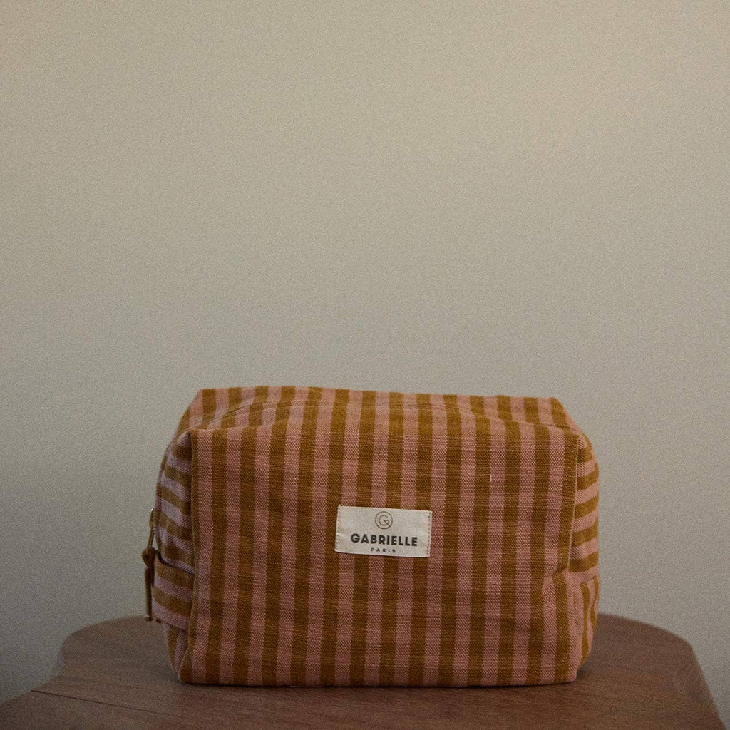 Gingham Cotton Toiletry Bag