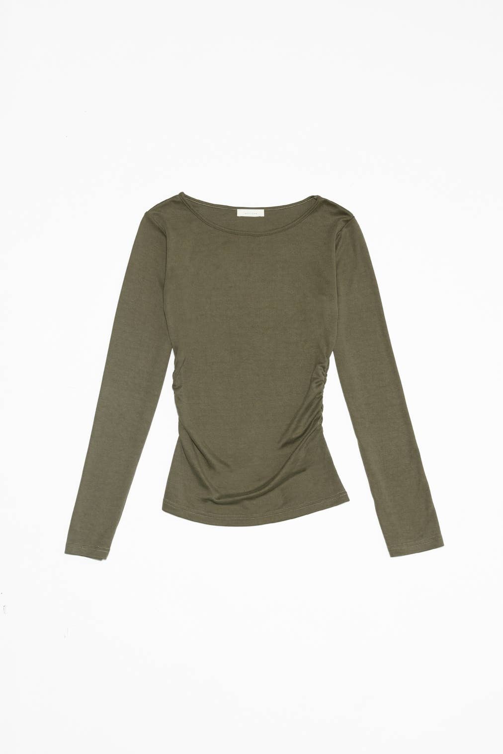 The Rachel Top | Ruched Waist Long Sleeve Top