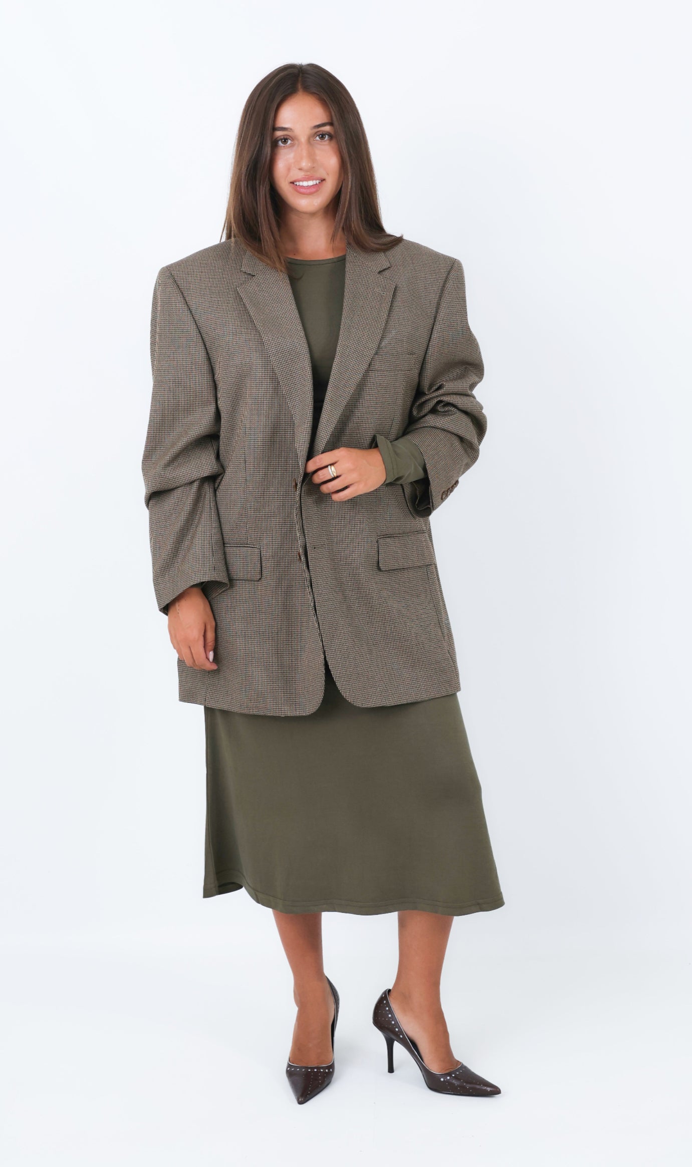 Vintage Oversized Houndstooth Blazer