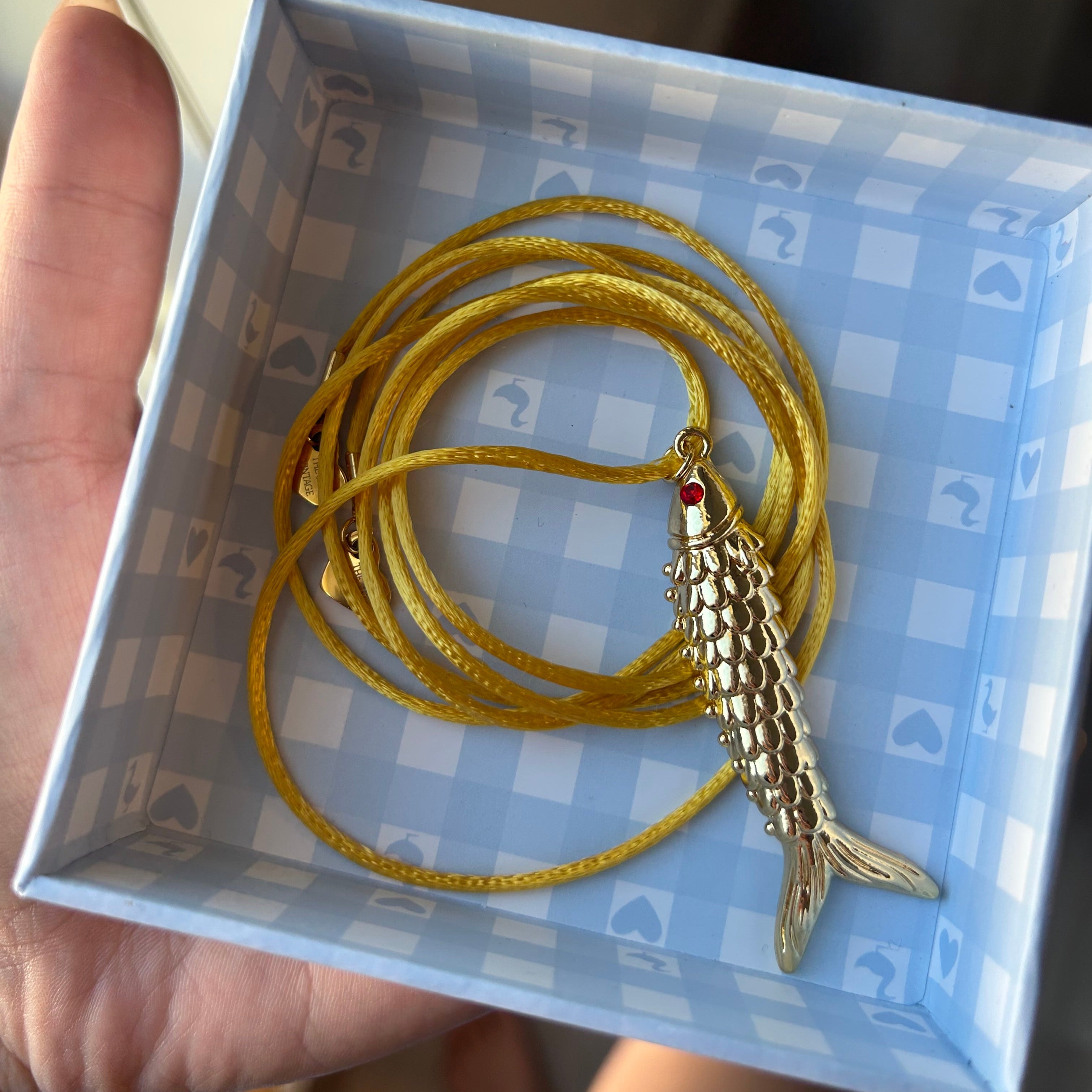 Fish Charm Silk Necklace