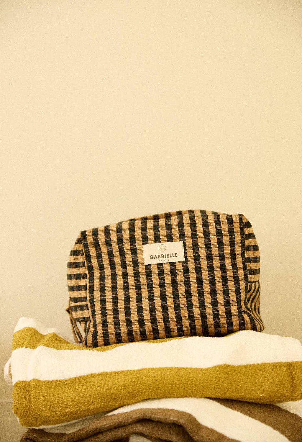 Gingham Cotton Toiletry Bag