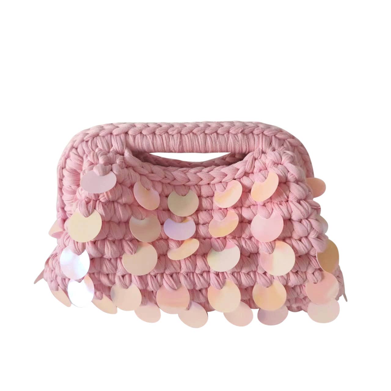 Tropez Woven Bag- Baby Pink